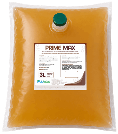 Inóculo PRIME MAX Biolatus - Bacillus e Saccharomyces para cultivo de microrganismos eficientes (EM)