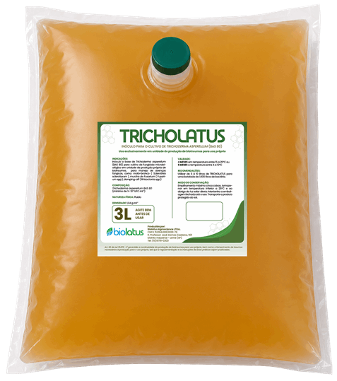 Inóculo fungicida microbiológico TRICHOLATUS Biolatus - Trichoderma asperellum contra mofo branco e fusário